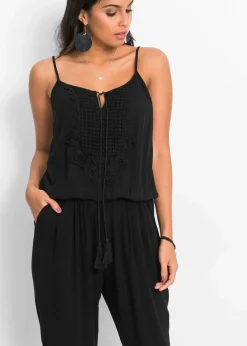 bonprix Bekleidung·Homewear|Jumpsuits^Jumpsuit aus strukturierter Viskose schwarz