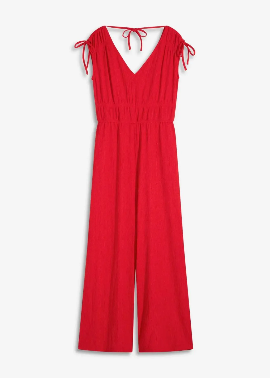 bonprix Nachhaltigere Materialien|Jumpsuits^Jumpsuit aus strukturiertem Crêpe tiefrot