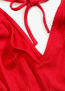 bonprix Nachhaltigere Materialien|Jumpsuits^Jumpsuit aus strukturiertem Crêpe tiefrot