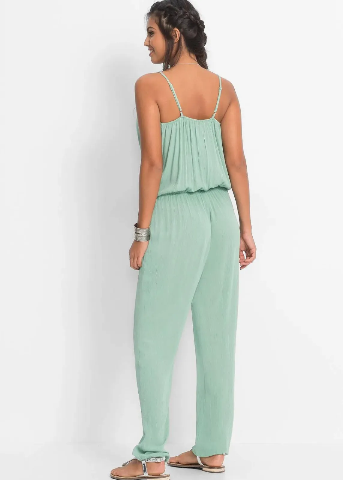 bonprix Nachhaltigere Materialien|Jumpsuits^Jumpsuit aus strukturierter Viskose pastellgrün