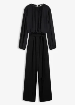 bonprix Bekleidung·Homewear|Jumpsuits^Jumpsuit mit Chiffon und Glitzer schwarz