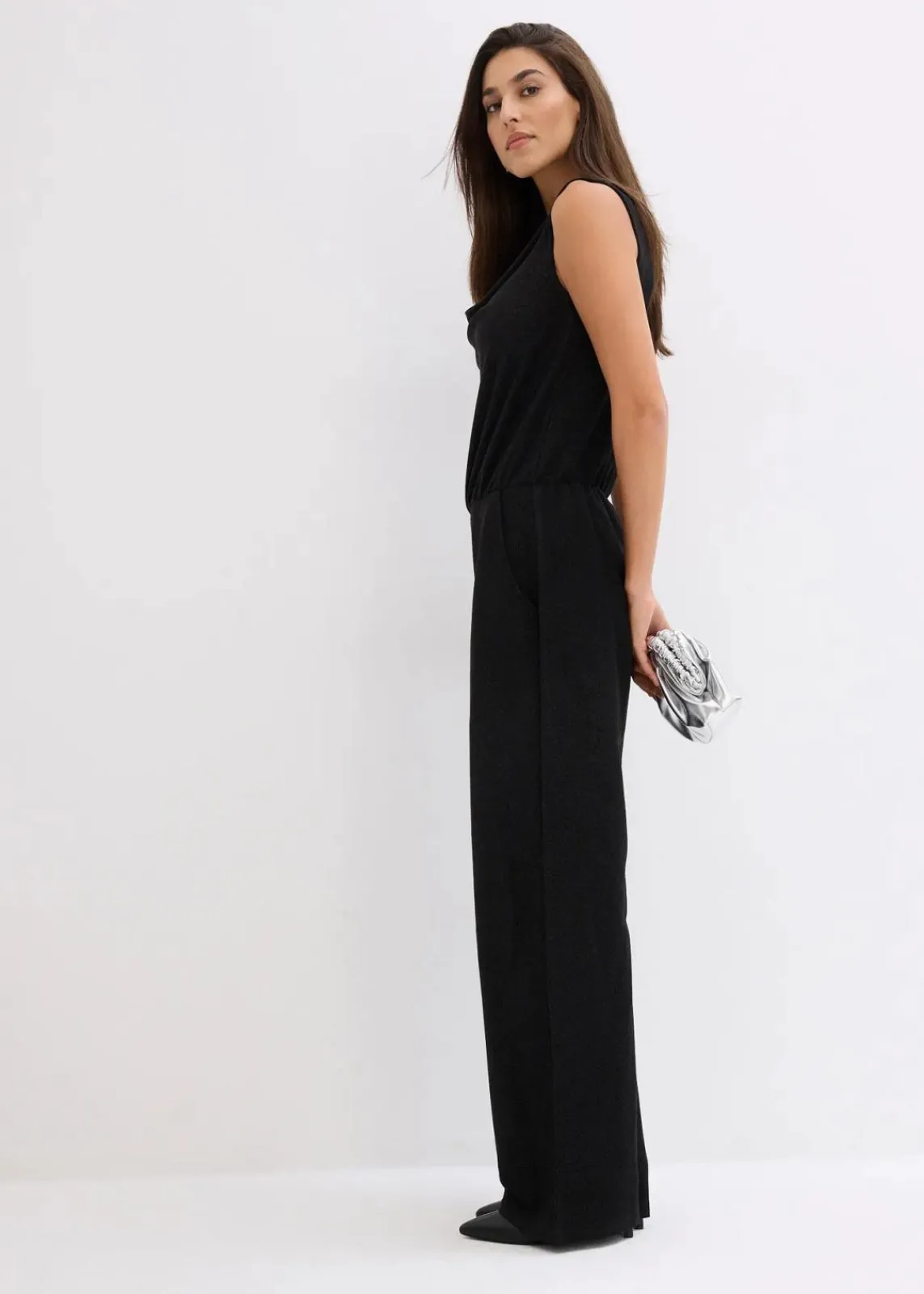 bonprix Bekleidung·Homewear|Jumpsuits^Jumpsuit mit Glitzerelementen schwarz