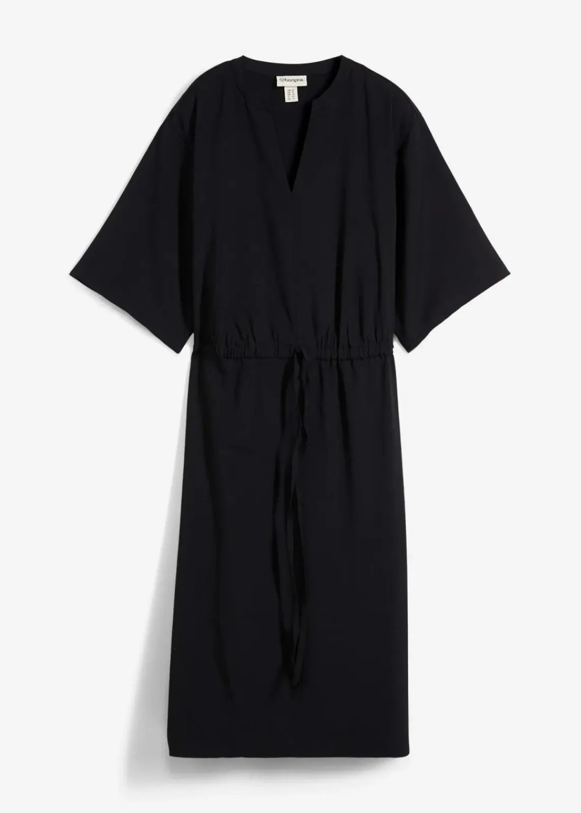 bonprix Bekleidung·Pullover & Strickjacken|Kleider^Kaftan-Kleid aus feiner Viskose schwarz