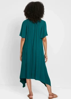 bonprix Bekleidung·Pullover & Strickjacken|Kleider^Kaftan-Kleid aus Kreppware petrol
