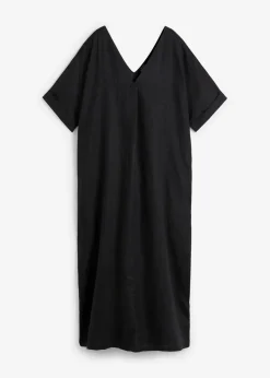 bonprix Bekleidung·Pullover & Strickjacken|Kleider^Kaftan-Kleid aus reinem Leinen schwarz