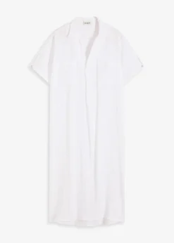 bonprix Kleider|Bekleidung·Pullover & Strickjacken^Kaftan-Kleid aus weichem Musselin weiß