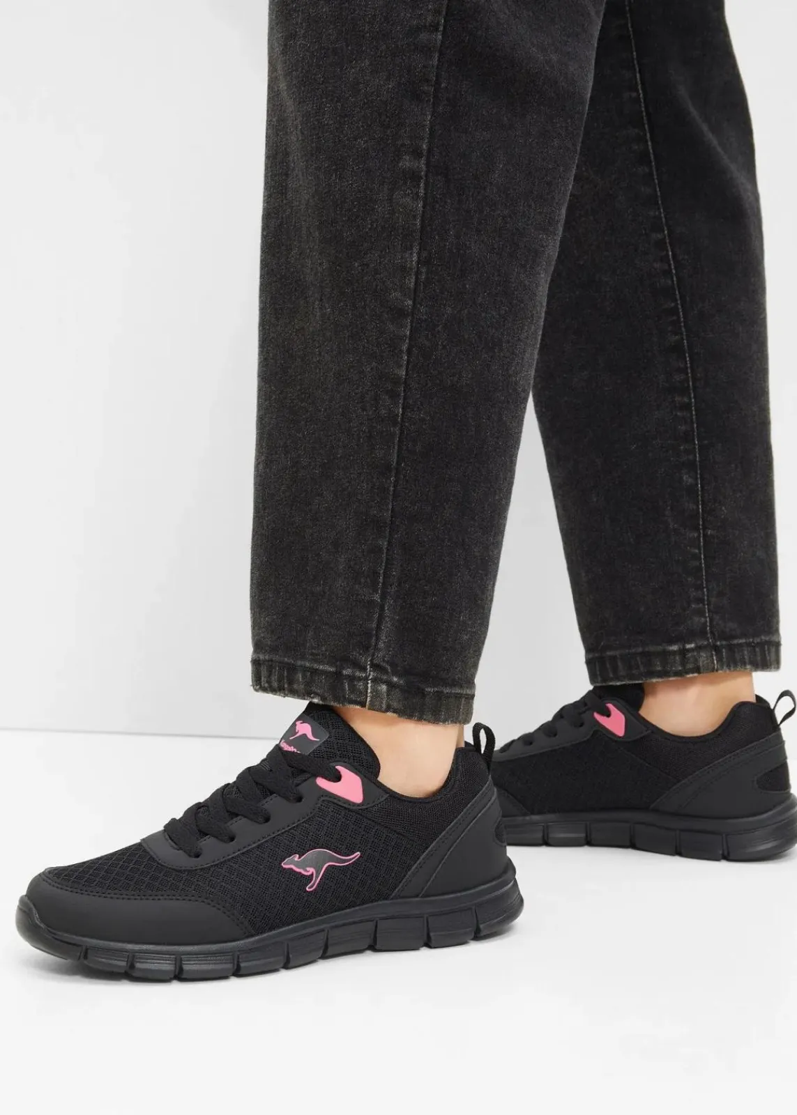 Kangaroos High Heels|Sneaker^Sneaker mit Mesh-Einsatz schwarz