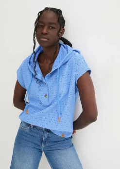 bonprix Shirts & Tops^Kapuzen-Henleyshirt mittelblau