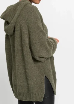bonprix Bekleidung·Umstandsmode|Bekleidung·Jeans^Kapuzenpullover in Teddy-Fleece dunkeloliv