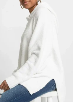bonprix Bekleidung·Umstandsmode|Bekleidung·Jeans^Kapuzenpullover in Teddy-Fleece wollweiß