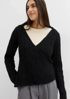 bonprix Bekleidung·Umstandsmode|Pullover & Strickjacken^Kapuzenpullover mit asymmetrischem Saum schwarz