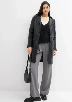 bonprix Bekleidung·Umstandsmode|Pullover & Strickjacken^Kapuzenpullover mit asymmetrischem Saum schwarz