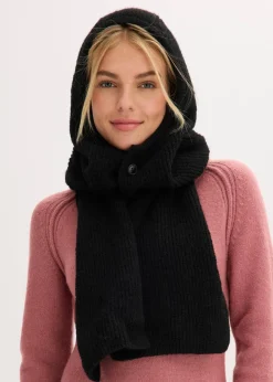 bonprix Schals & Tücher|Schuhe & Accessoires In Spezialgrößen·Tücher & Ponchos^Kapuzenschal schwarz
