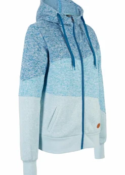 bonprix Bekleidung·Blusen & Tuniken|Nachhaltigere Materialien^Kapuzen-Sweatjacke atlantikblau meliert