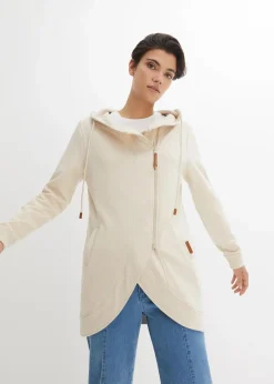 bonprix Bekleidung·Blusen & Tuniken|Sweat^Kapuzen-Sweatjacke beige meliert