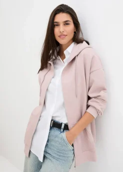 bonprix Sweat|Nachhaltigere Materialien^Kapuzen-Sweatjacke silberlila