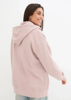 bonprix Sweat|Nachhaltigere Materialien^Kapuzen-Sweatjacke silberlila