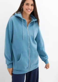bonprix Sweat|Nachhaltigere Materialien^Kapuzen-Sweatjacke graublau