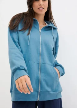 bonprix Sweat|Nachhaltigere Materialien^Kapuzen-Sweatjacke graublau