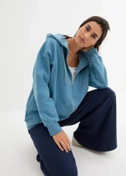 bonprix Sweat|Nachhaltigere Materialien^Kapuzen-Sweatjacke graublau