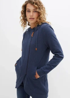 bonprix Sweat|Bekleidung·Blusen & Tuniken^Kapuzen-Sweatjacke dunkelblau meliert