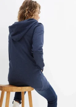 bonprix Sweat|Bekleidung·Blusen & Tuniken^Kapuzen-Sweatjacke dunkelblau meliert