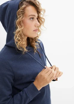 bonprix Sweat|Bekleidung·Blusen & Tuniken^Kapuzen-Sweatjacke dunkelblau meliert