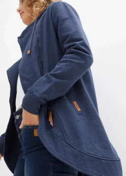 bonprix Sweat|Bekleidung·Blusen & Tuniken^Kapuzen-Sweatjacke dunkelblau meliert