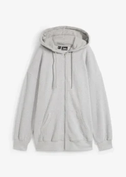 bonprix Sweat|Nachhaltigere Materialien^Kapuzen-Sweatjacke hellgrau meliert
