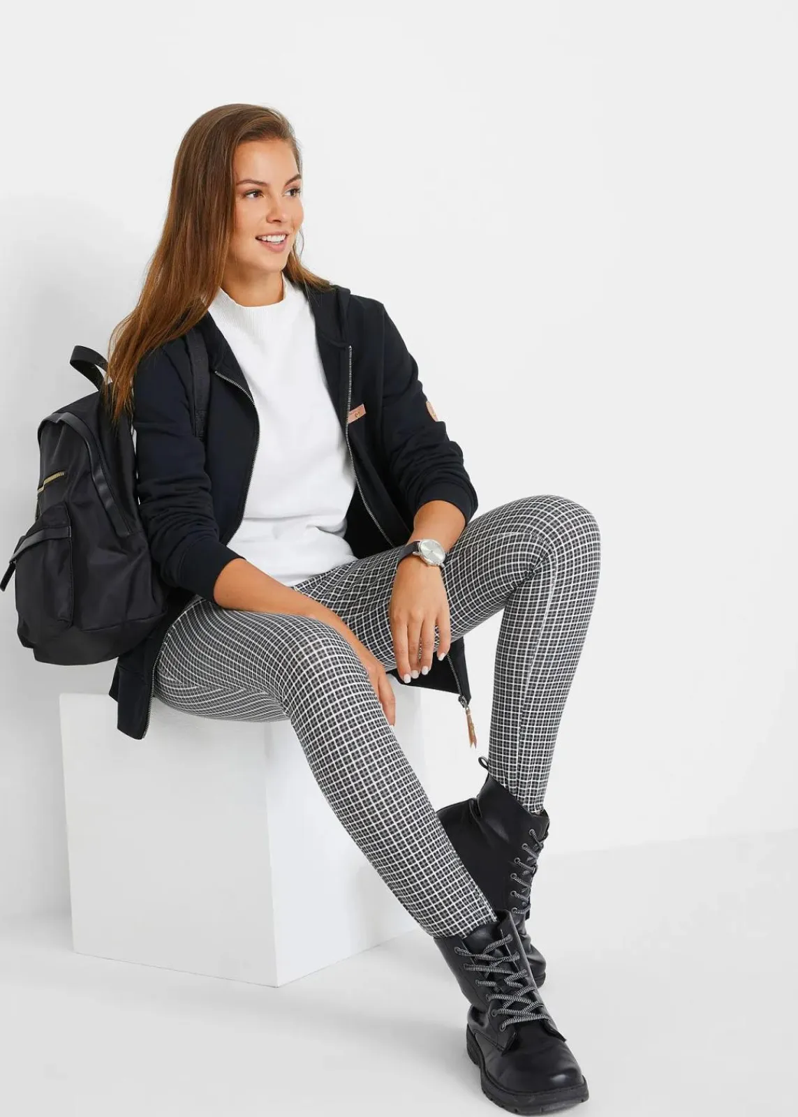 bonprix Bekleidung·Blusen & Tuniken|Sweat^Kapuzen-Sweatjacke aus reiner Baumwolle schwarz