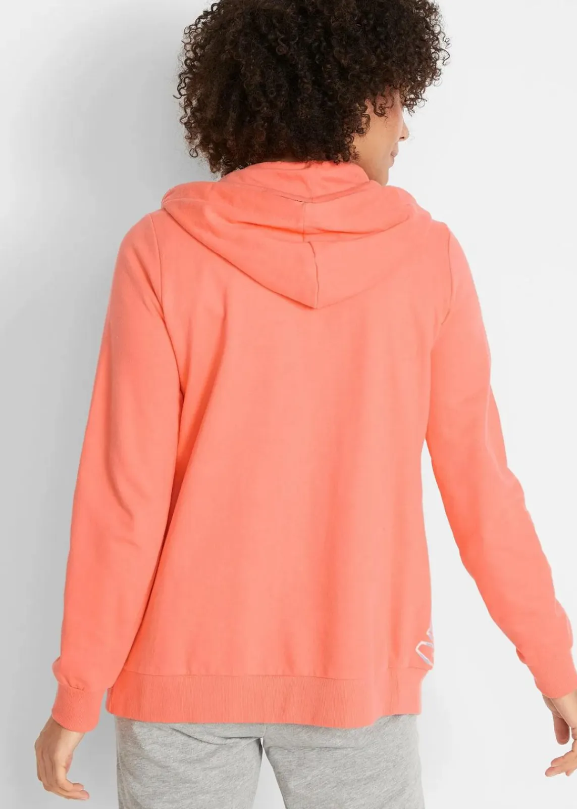 bonprix Sweat|Bekleidung·Blusen & Tuniken^Kapuzen-Sweatjacke aus reiner Baumwolle lachs bedruckt