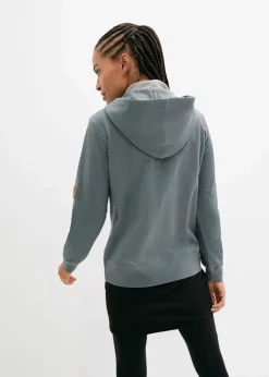 bonprix Sweat|Bekleidung·Blusen & Tuniken^Kapuzen-Sweatjacke aus reiner Baumwolle eukalyptusgrün
