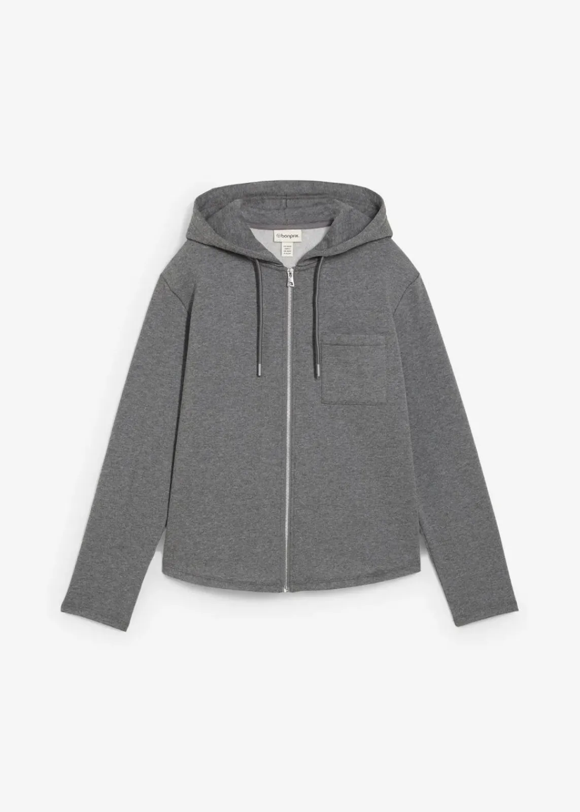 bonprix Bekleidung·Blusen & Tuniken|Sweat^Kapuzen-Sweatjacke mit recyceltem Polyester grau meliert