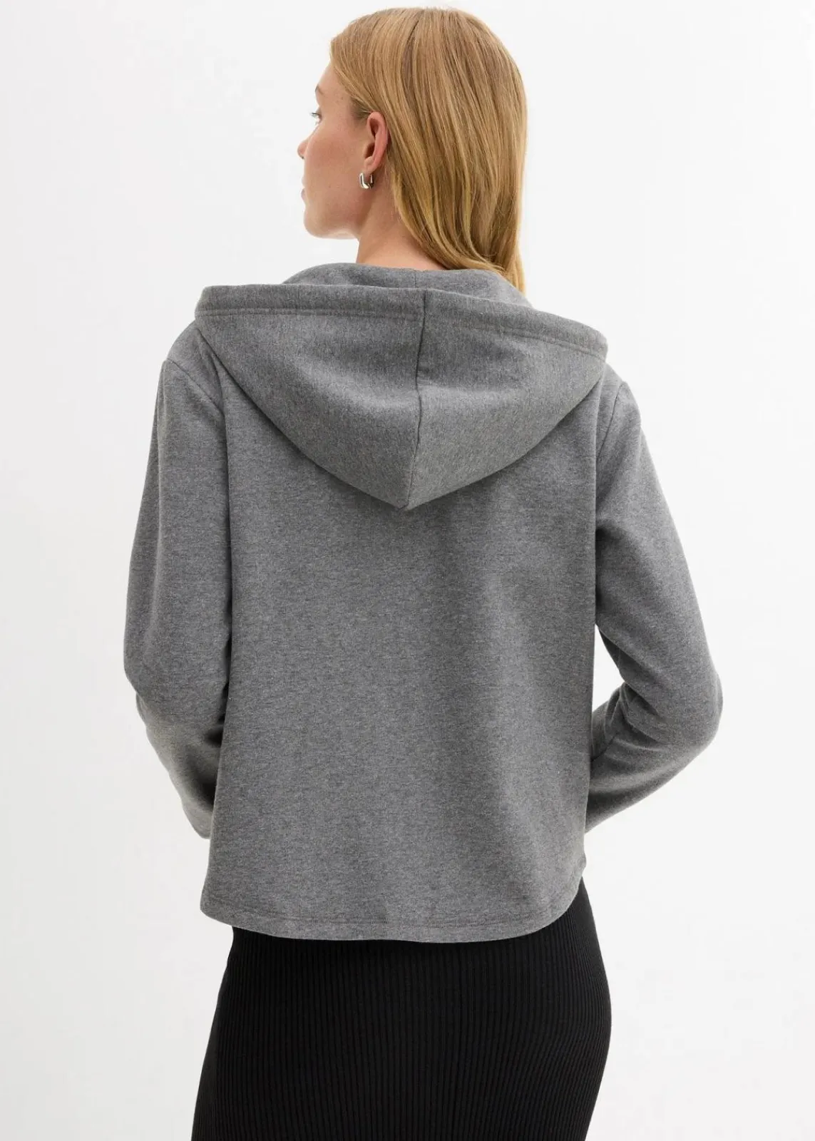 bonprix Bekleidung·Blusen & Tuniken|Sweat^Kapuzen-Sweatjacke mit recyceltem Polyester grau meliert