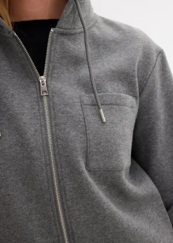 bonprix Bekleidung·Blusen & Tuniken|Sweat^Kapuzen-Sweatjacke mit recyceltem Polyester grau meliert