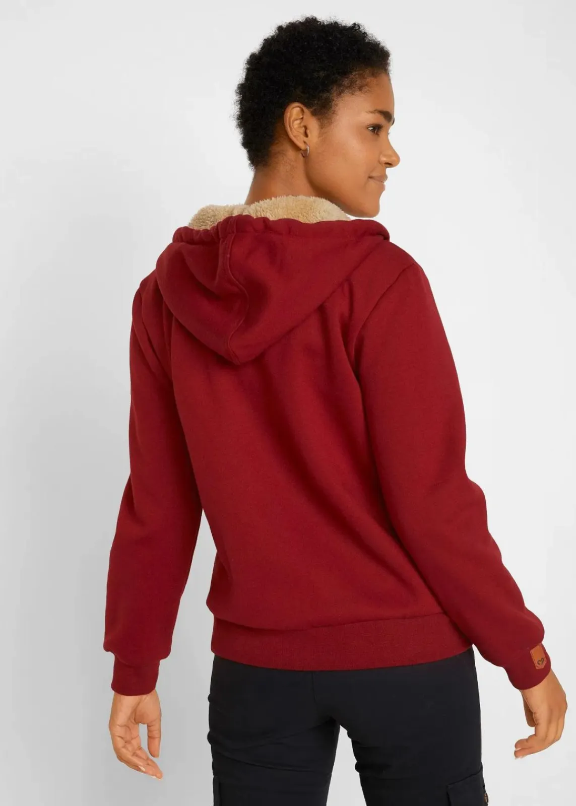 bonprix Bekleidung·Blusen & Tuniken|Sweat^Kapuzen-Sweatjacke mit Teddyfutter kastanienrot
