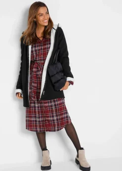 bonprix Bekleidung·Blusen & Tuniken|Sweat^Kapuzen-Sweatjacke mit Teddyfell schwarz