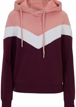 bonprix Bekleidung·Blusen & Tuniken|Nachhaltigere Materialien^Kapuzensweatshirt mit großem Kragen holunderbeere