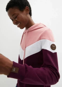 bonprix Bekleidung·Blusen & Tuniken|Nachhaltigere Materialien^Kapuzensweatshirt mit großem Kragen holunderbeere