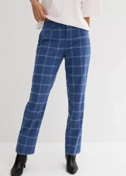 bonprix Bekleidung·Kleider|Nachhaltigere Materialien^Karierte Chinohose hellblau
