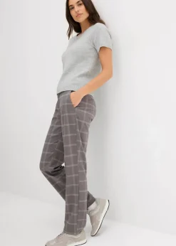 bonprix Hosen|Nachhaltigere Materialien^Karierte Chinohose rauchgrau kariert