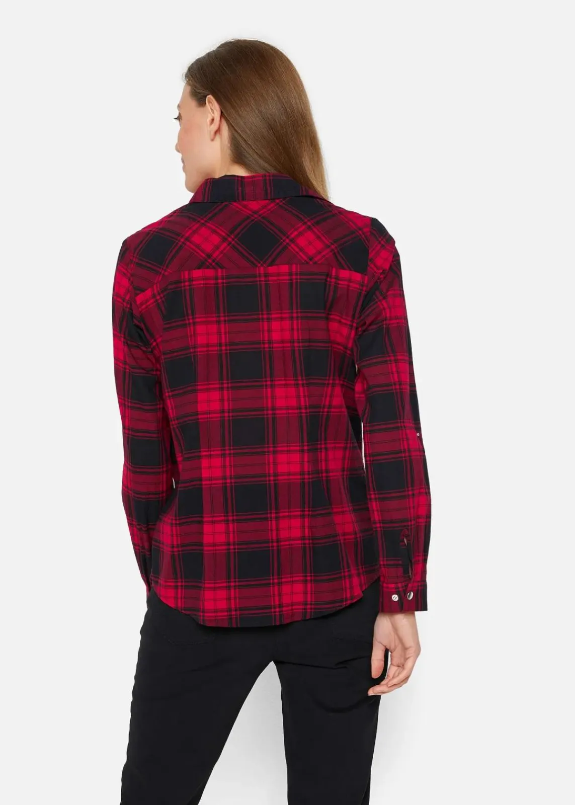 bonprix Bekleidung·Jacken & Mäntel|Blusen & Tuniken^Karierte Hemdbluse aus reiner Baumwolle rot/schwarz kariert