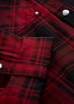 bonprix Bekleidung·Jacken & Mäntel|Blusen & Tuniken^Karierte Hemdbluse aus reiner Baumwolle rot/schwarz kariert