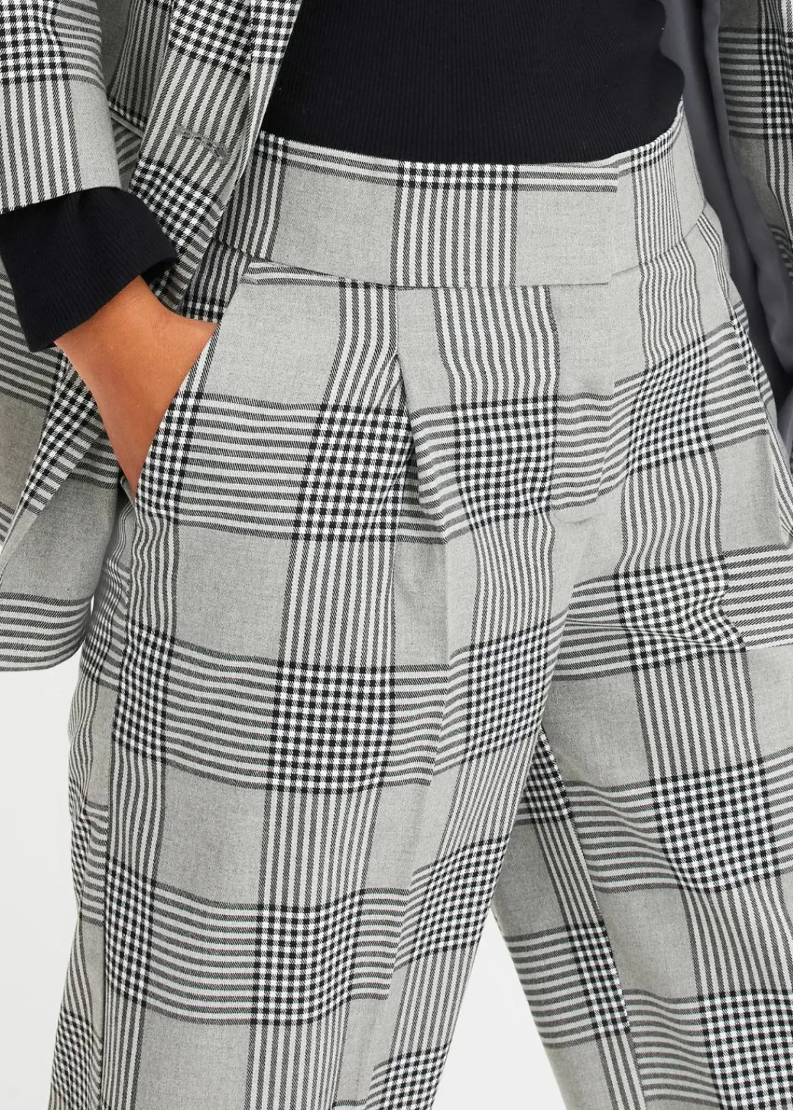 bonprix Bekleidung·Kleider|Zweiteiler & Sets^karierte Marlenehose grau kariert