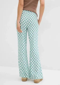 bonprix Bekleidung·Kleider|Hosen^Karierte Marlenehose aus fließender Viskose rauchsalbei/wollweiß kariert