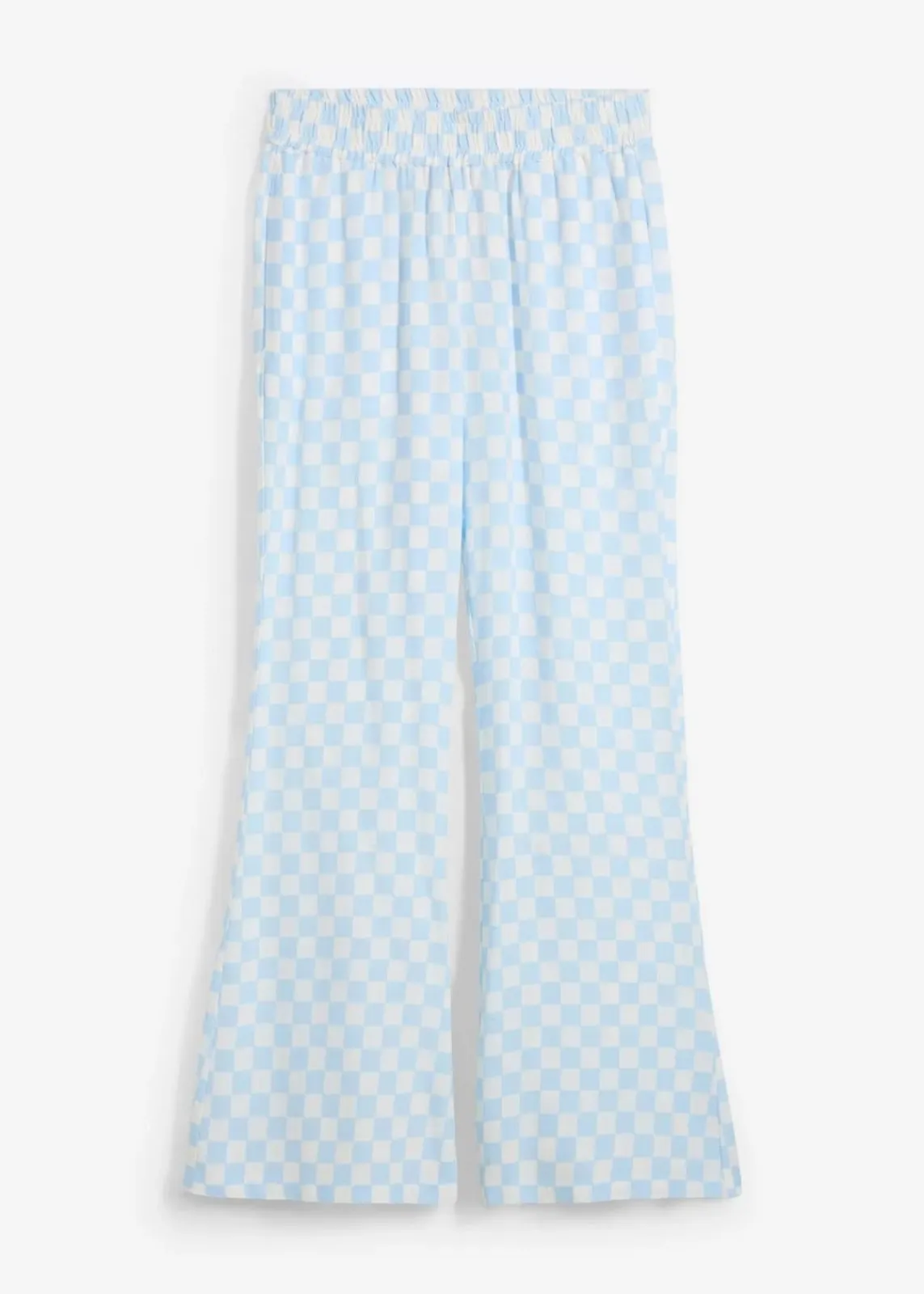 bonprix Nachhaltigere Materialien|Hosen^Karierte Marlenehose aus fließender Viskose eisblau/wollweiß kariert