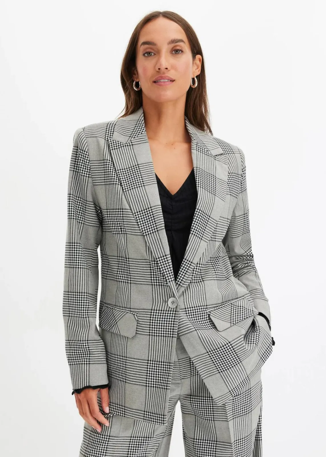 bonprix Bekleidung·Basics|Zweiteiler & Sets^karierter Blazer grau kariert