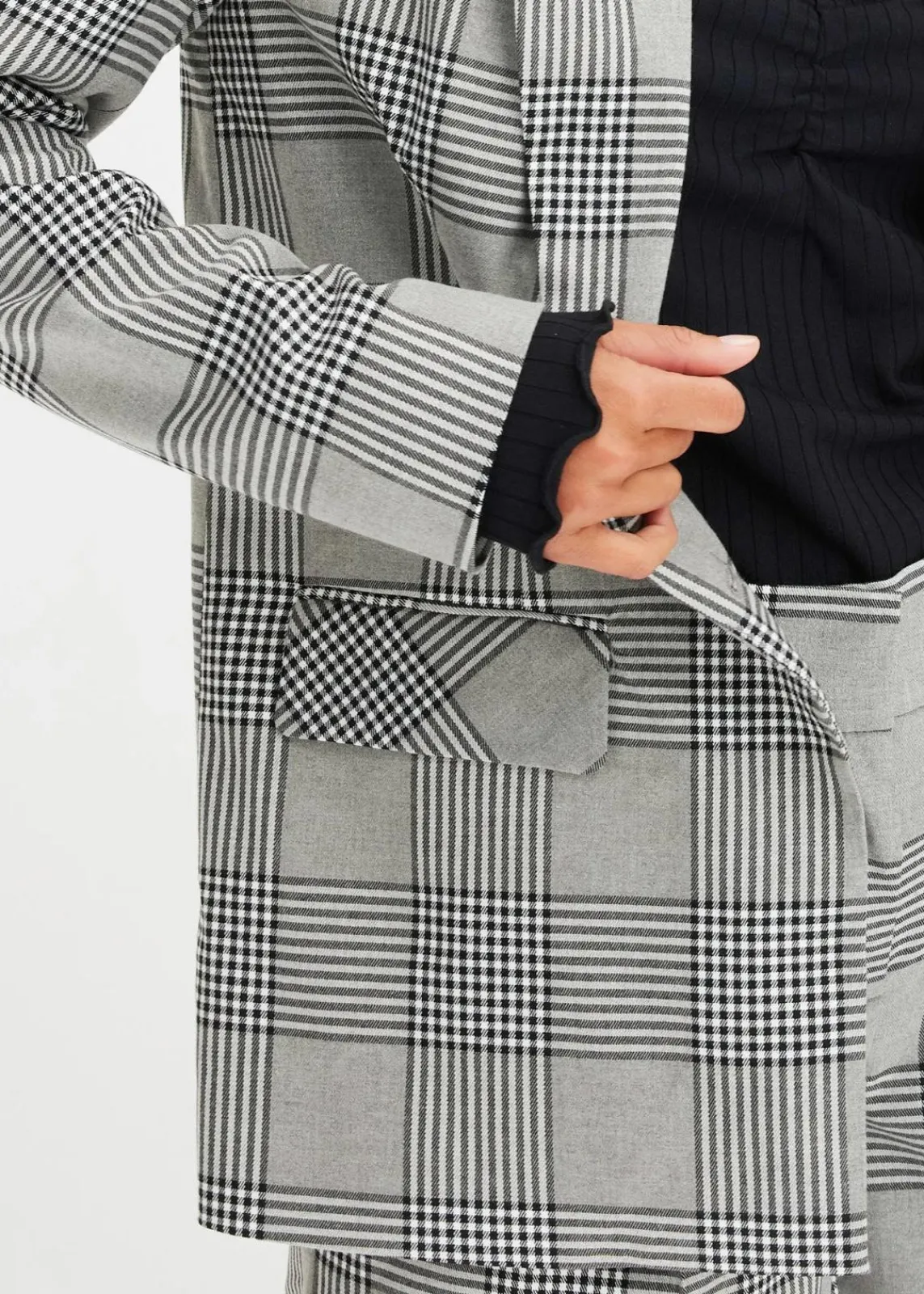 bonprix Bekleidung·Basics|Zweiteiler & Sets^karierter Blazer grau kariert