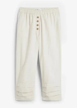 bonprix Bekleidung·Kleider|Hosen^Karottenhose aus Leinen-Baumwollmischung kieselbeige