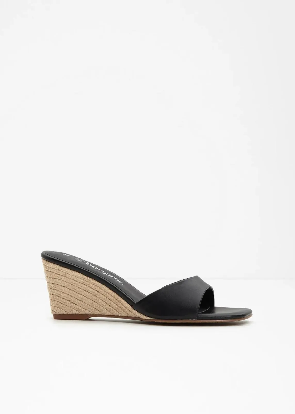 bonprix Strandmode|Sommerschuhe^Keilpantoletten in Bast-Optik schwarz